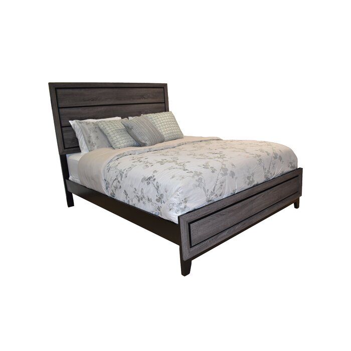 Sierra King Size Contemporary Bed Made with Wood in Gray